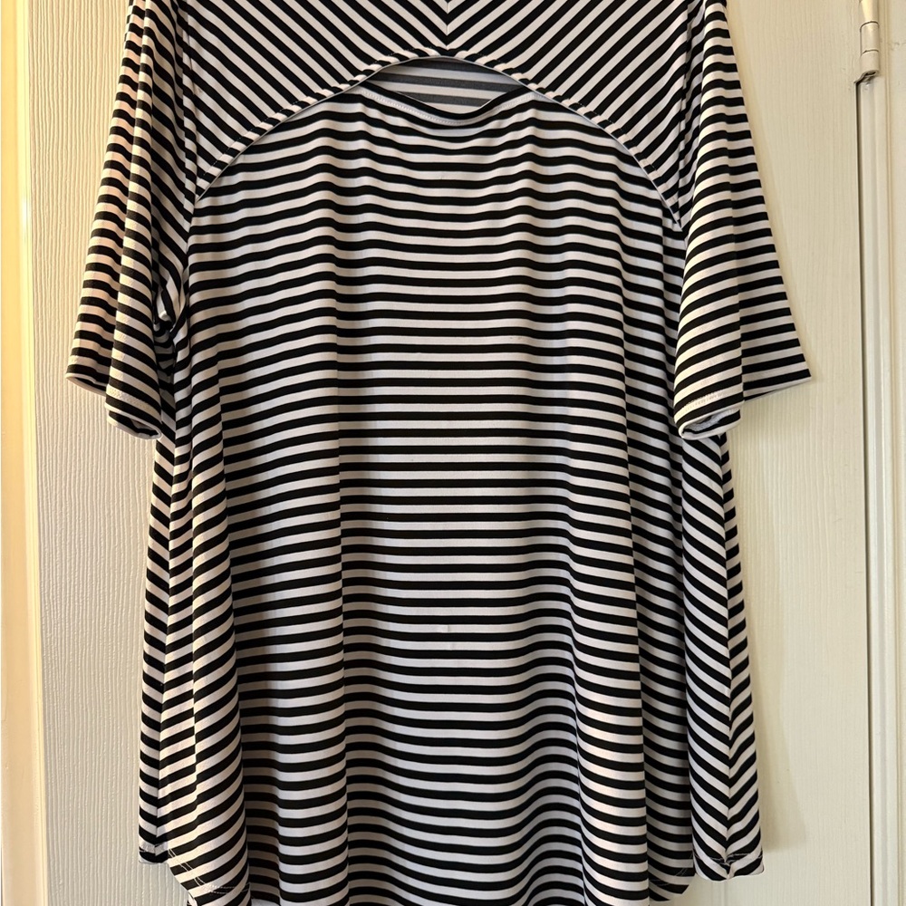 Chicos Black and White Striped Women's Top
